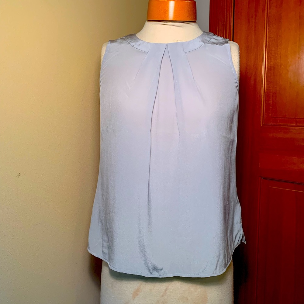 BRAND NEW Talbots silk sleeveless top, grayish blue.